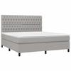 3142033 vidaXL Lit à sommier tapissier avec matelas Gris clair 180x200cm Tissu