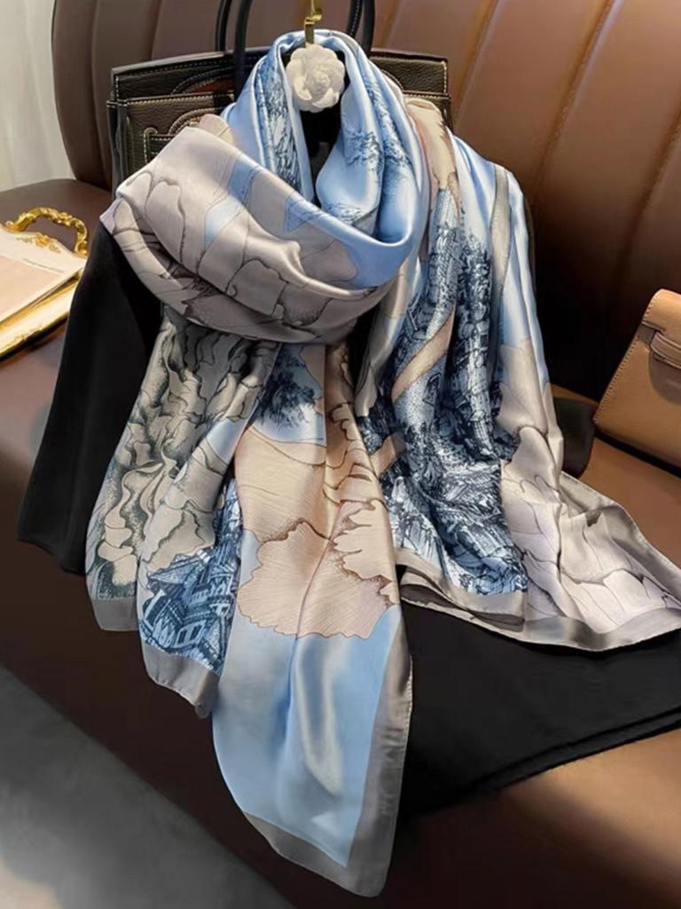 Paisley-bedruckter Satinseiden-Hijab-Schal für Frauen Muslimische Hijabs Schals Mode Lange Kopftücher Islam Turban Foulard Kopftuch