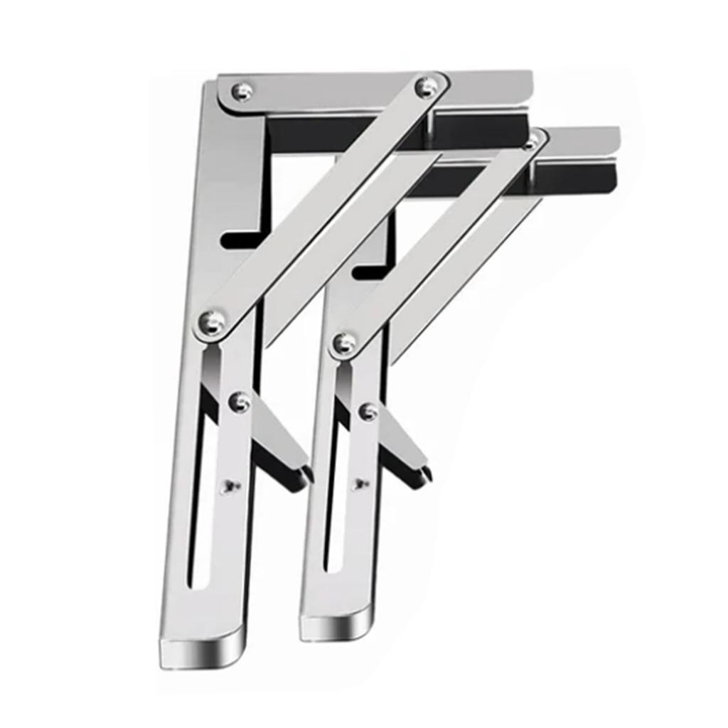 Foldable Shelf Bracket Stainless Steel Wall Mounted Wear Resistant Collapsible Shelf Bracket for Garage