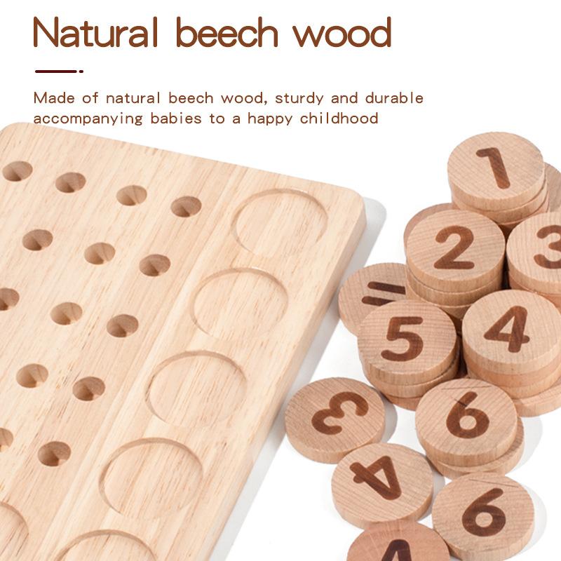 Ten-Grid Array Number Sense Enlightenment Teaching Aids, Addition And Subtraction Arithmetic Children'S Math Pairing Arithmetic Board Wooden Toy