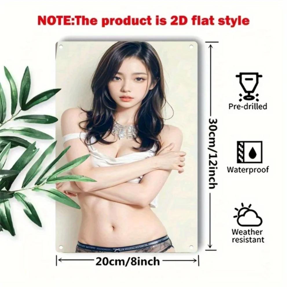 Aya Ueta Vintage Tin Sign Metal Wall Art, Durable Iron Plaque for Living Room Bar Cafe Decor