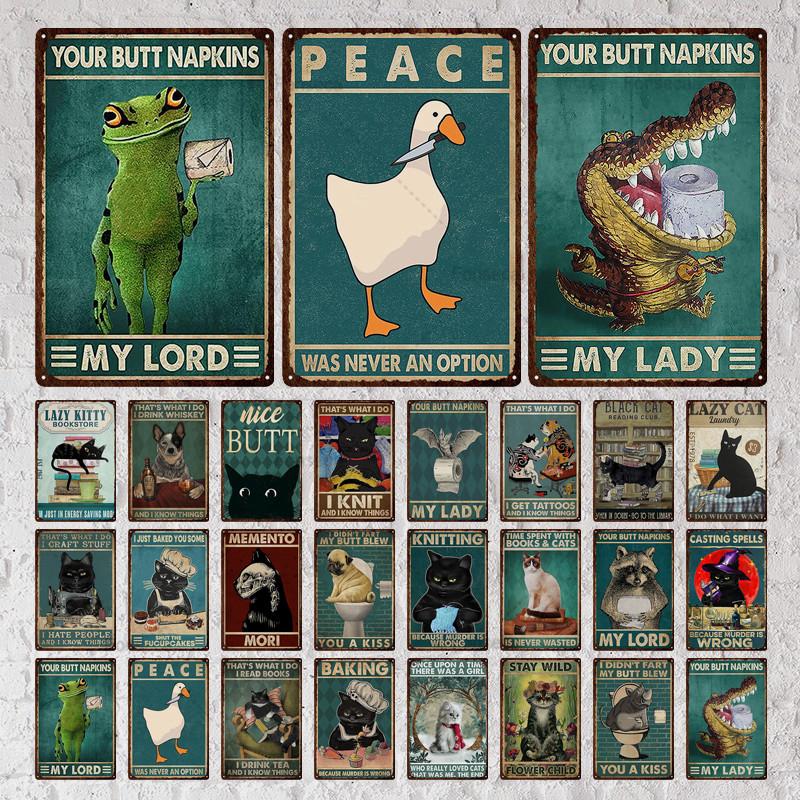Mfoever Animal Inspirational Slogan Metal Sign Vintage Tin Sign Metal Vintage Bar Vintage Wall Decoration Bar Club Man Cave Metal Poster