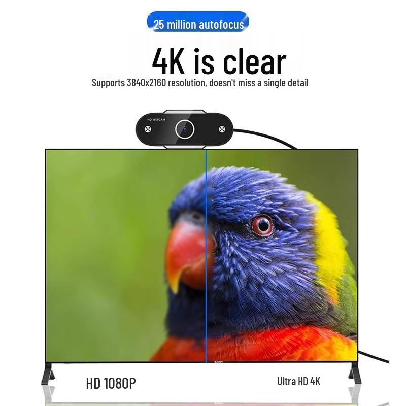 HD-Webcam mit integriertem Mikrofon für Desktop, Laptop und Live-Streaming.