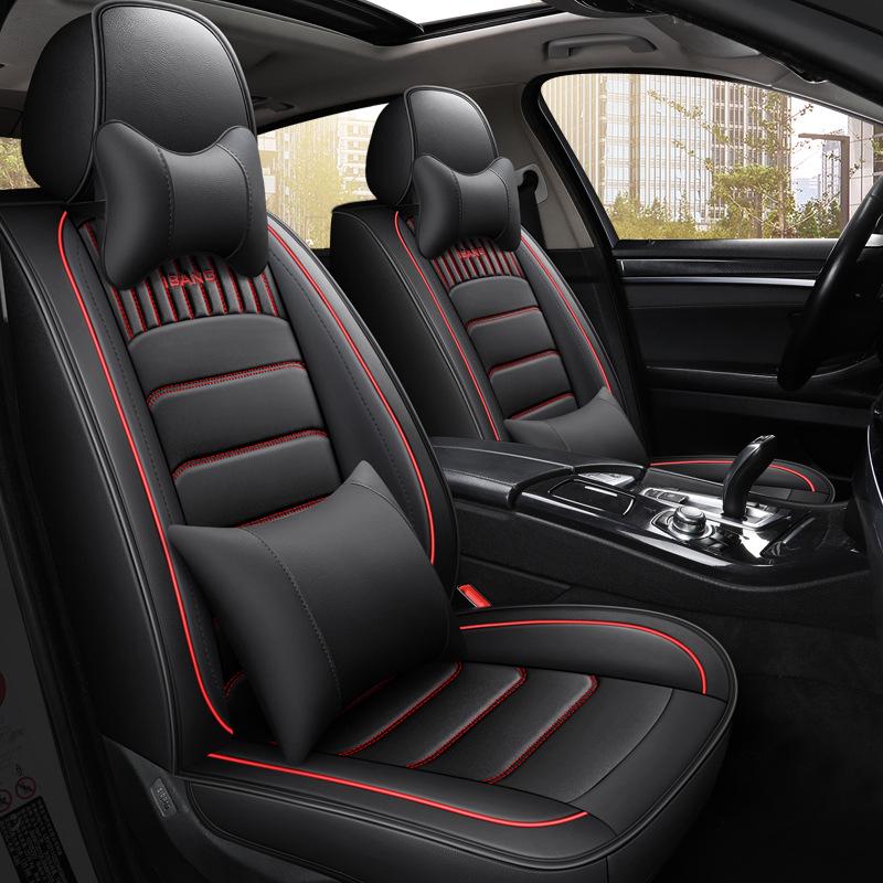 All-Season Full Leather Car Seat Cover - Universal Fit, Full Wrap Design