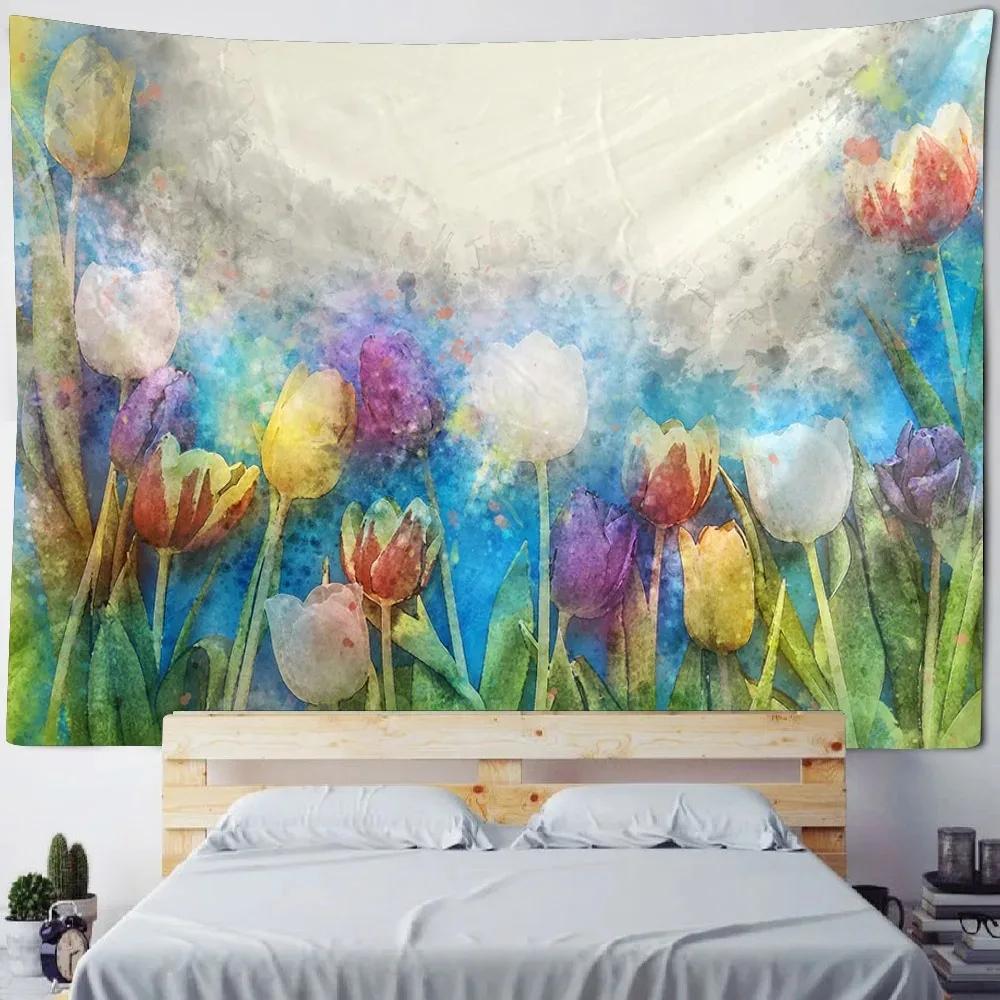Enchanting Floral Tapestry  Vibrant Garden Scene Sunlit Pathway  Unique Wall Art for Bedroom  Nature Lover Gift