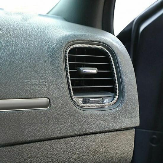 Carbon Fiber Dashboard Air Vent Outlet Cover Trim Frame For Dodge Charger 2011+