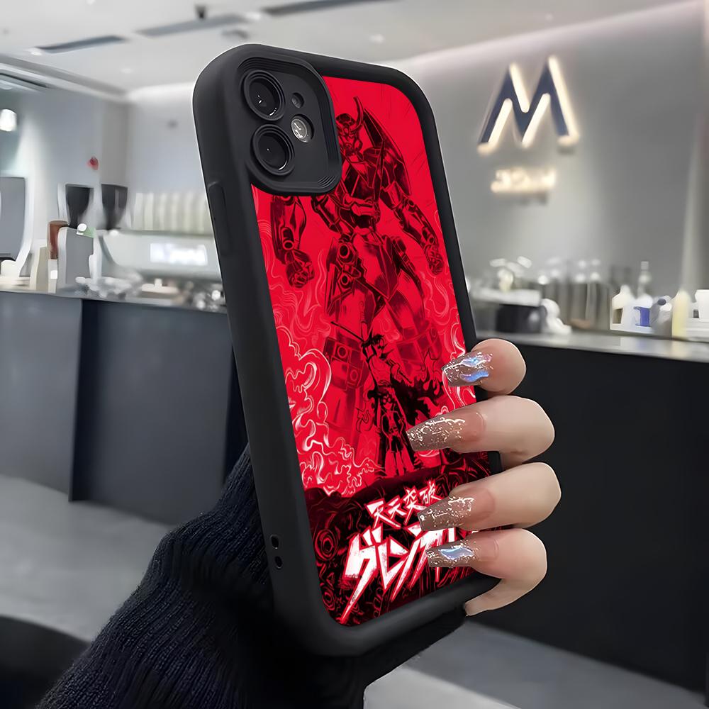 Anime Gurren Lagann Phone Case For IPhone Air 17 Pro Max 16 E 15 14 Pro Max 13 12 11 Mini Plus Soft Silicone Black Cover