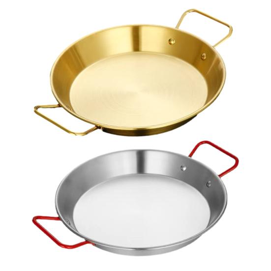 Prato Extra Grosso para Frutos do Mar com Alças de Aço Inoxidável Dupla Orelha Prato de Servir para Ensopado de Lagostim Bandeja para Frango Frito Coreano