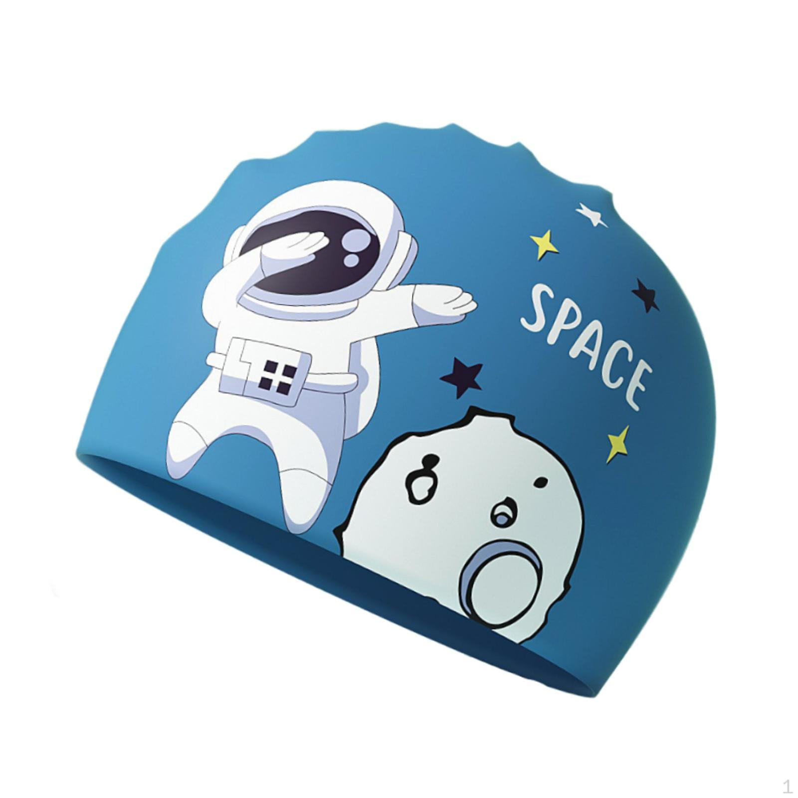 

Детская шапочка для плавания, шапочка для душа, удобная, мультяшная, водонепроницаемая, для плавания, для пляжа, снорклинга синий