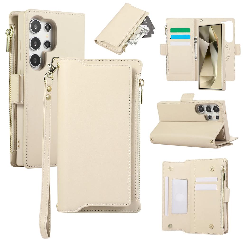 Crossbody Zipper Cards Solt Wallet Leather Case For Samsung S24 Ultra S23 Plus S22 S21 A55 A15 A14 A54 in 1 Detachable Bag Cover