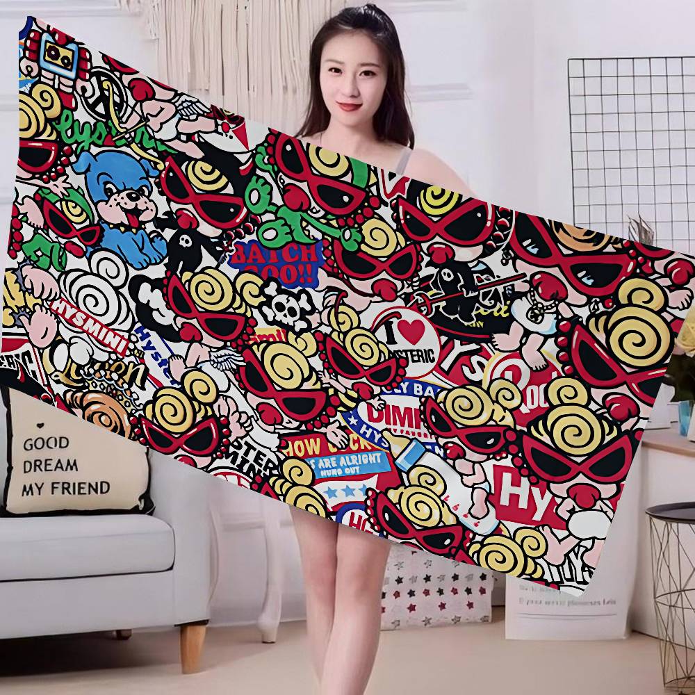 Japan Fashion H-Hysteric M-Mini Microfiber Printed Beach Towel Mountain Climbing Yoga Beach Swimming Running Absorbent Towel