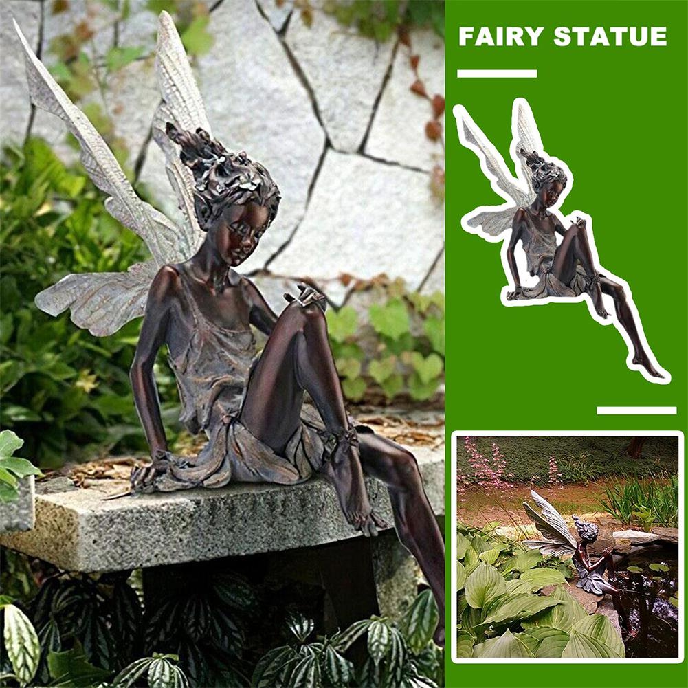 Feenstatue Skulptur Garten Landschaftsbau Hofkunst Harzstatue Außen Sitzend Turek Engel Fig V2B7