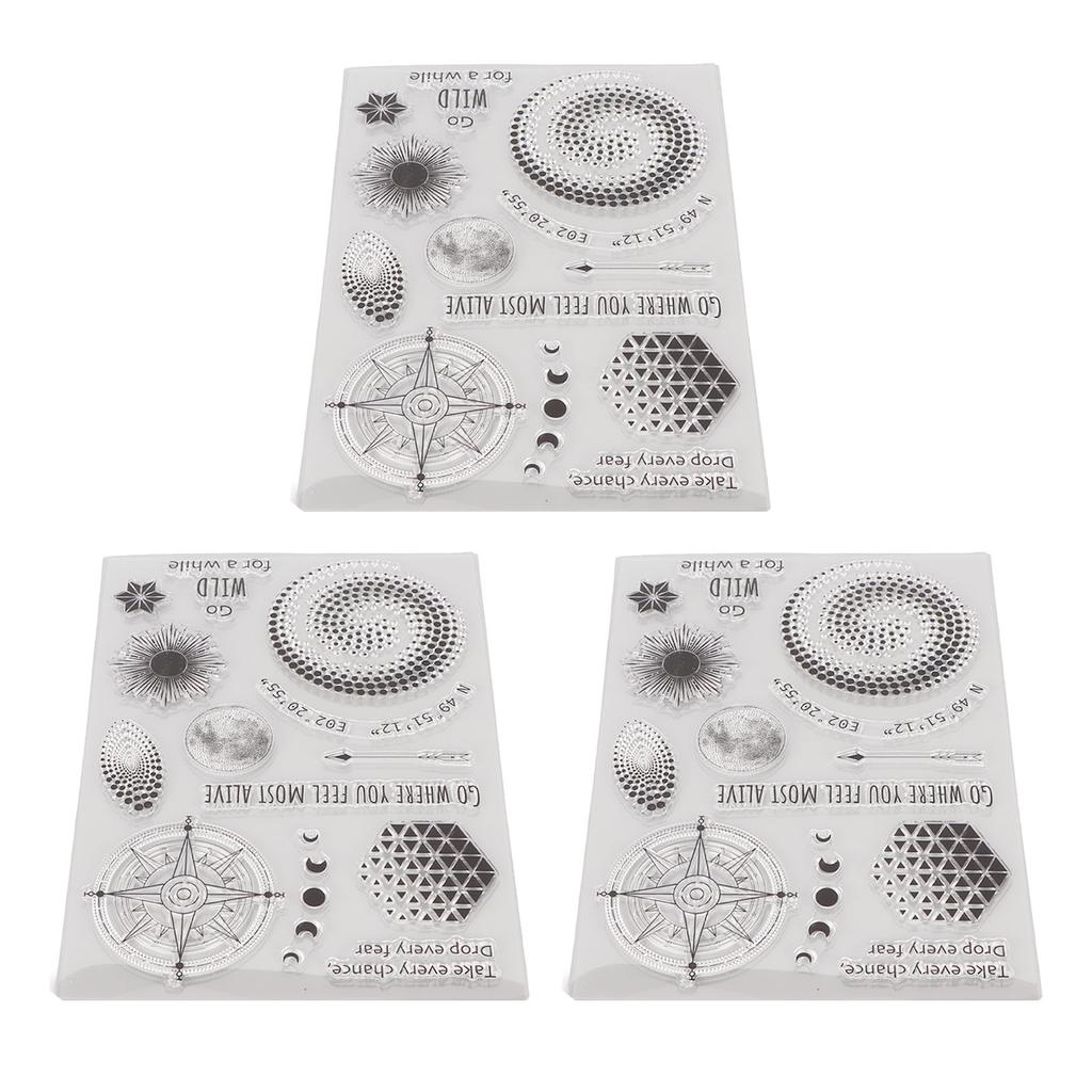 3pcs Clear Stamp Reusable  Scrapbook Handbook Album Decorative Transparent Stamp Paper Crafts Han