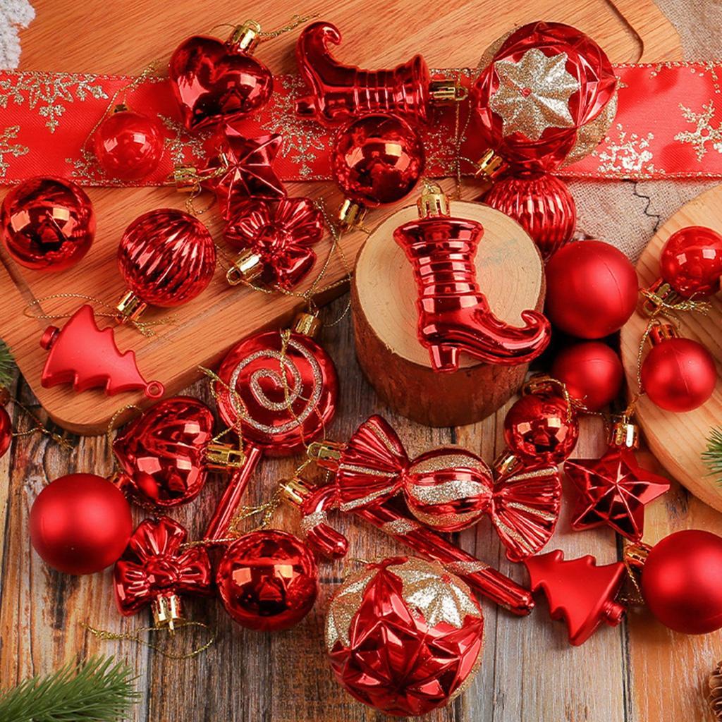 Christmas Ornaments Set 30 Pieces Festive Holiday Decoration Shatterproof Pendants For Christmas Tree Decorations For Engagement