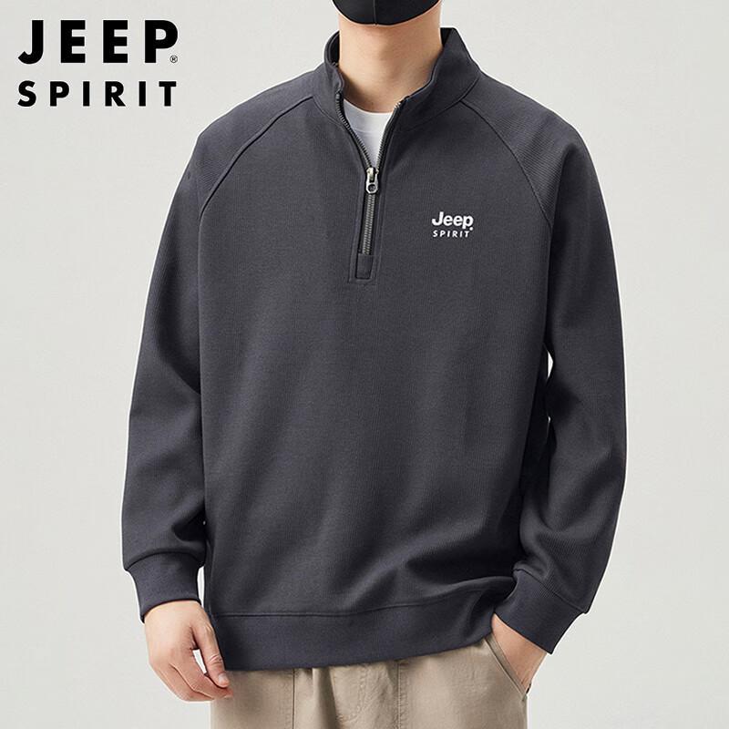 

JEEP SPIRIT Men s Half-Zip Stand-Collar Sweatshirt