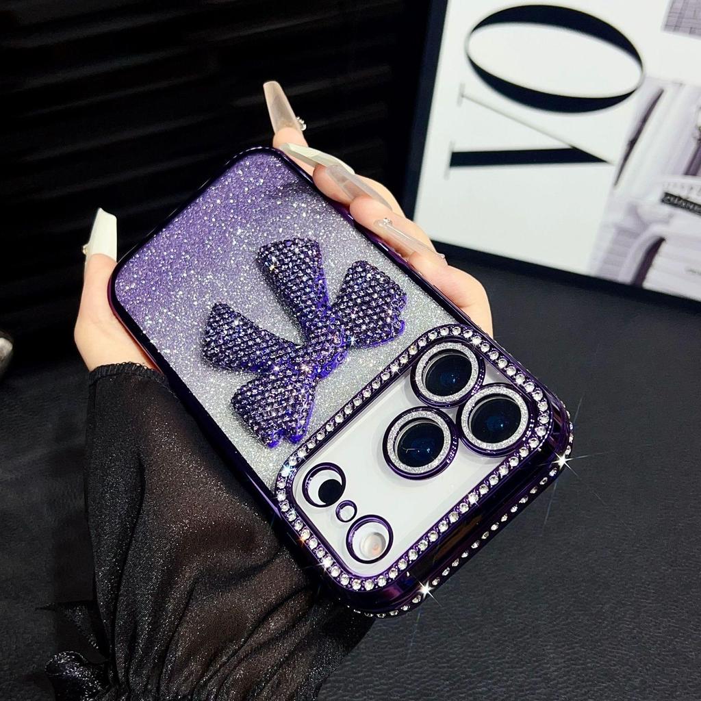 Luxury Rhinestone Bowknot Phone Case for Apple 17 Promax - Full Coverage
