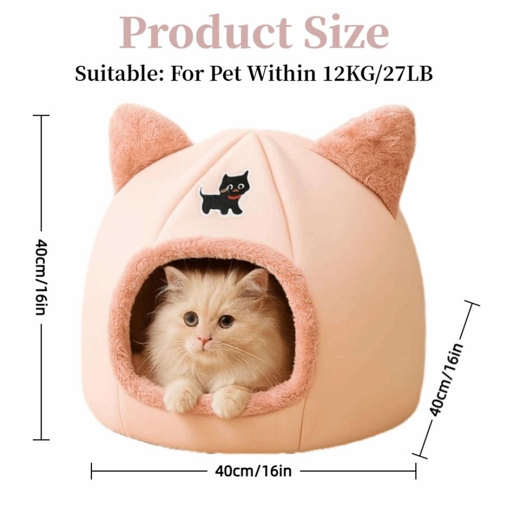 Cartoon Design Warm Pumpkin Cat Bed Closed Four Seasons Pet Castle House Comfort Cat Condo For Pet Within 12KG/27LB