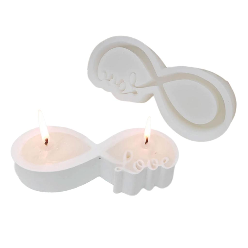Silikonformen für Kerzenhalter mit Schleife und Liebe, Kerzenständerformen, Gießformen aus Kunstharz, Gipsformen für Tischdekorationen