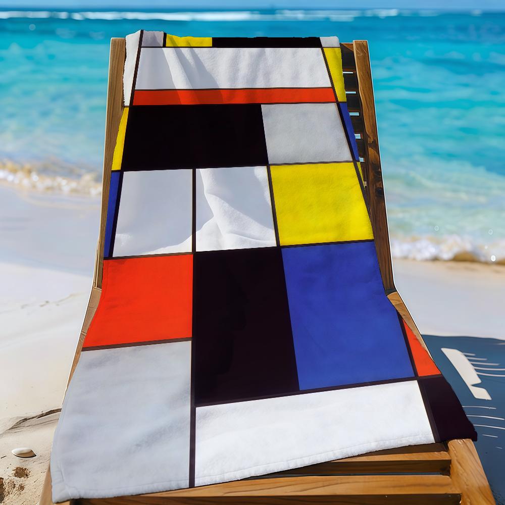 Kunst P-Piet Mondrian Handtuch Sport Schnelltrocknend Reise Campingausrüstung Sanddicht Weich Leicht Großes Strandhandtuch