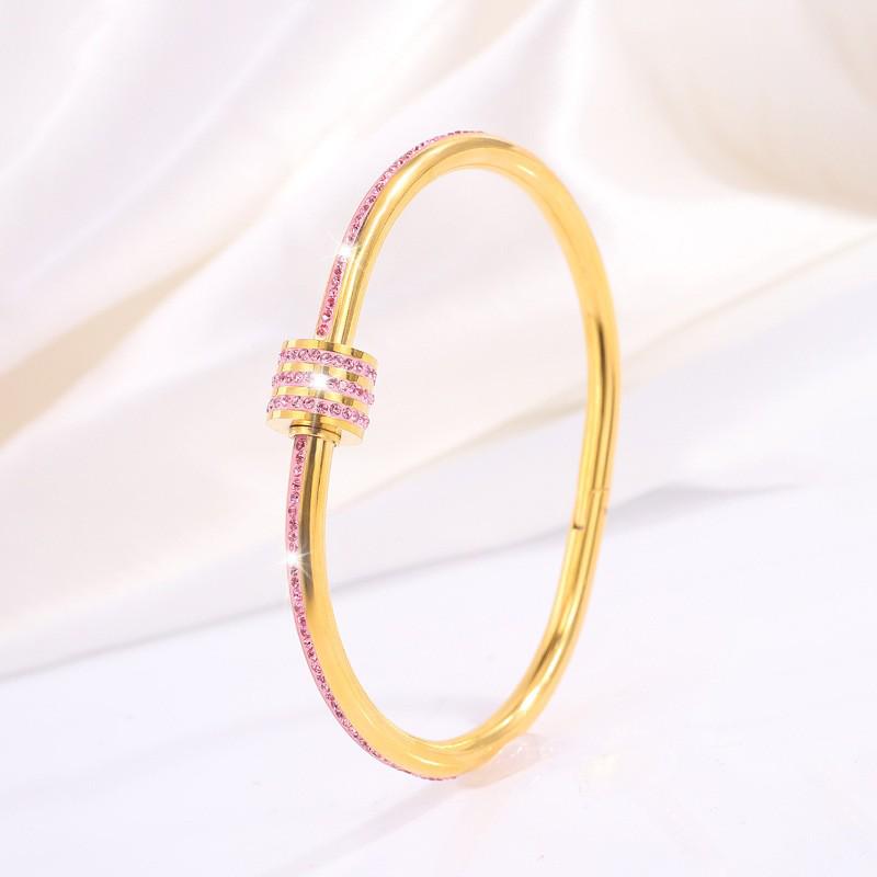 Starry Sky Full Diamond Titanium Steel Bracelet – Versatile, No-Fade Silver Women's Fashion Accessory