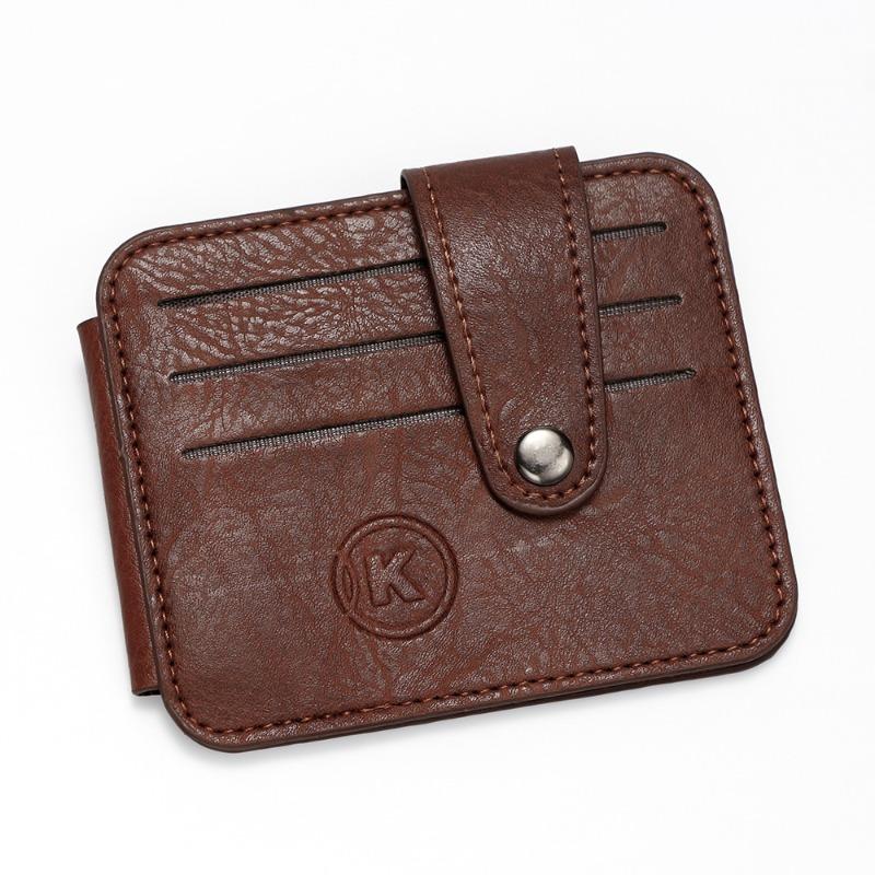 Men’s Slim Card Holder Wallet with ID Window, PU Leather Credit Card Case, Minimalist Front Pocket Wallet, RFID Blocking Card Organizer
