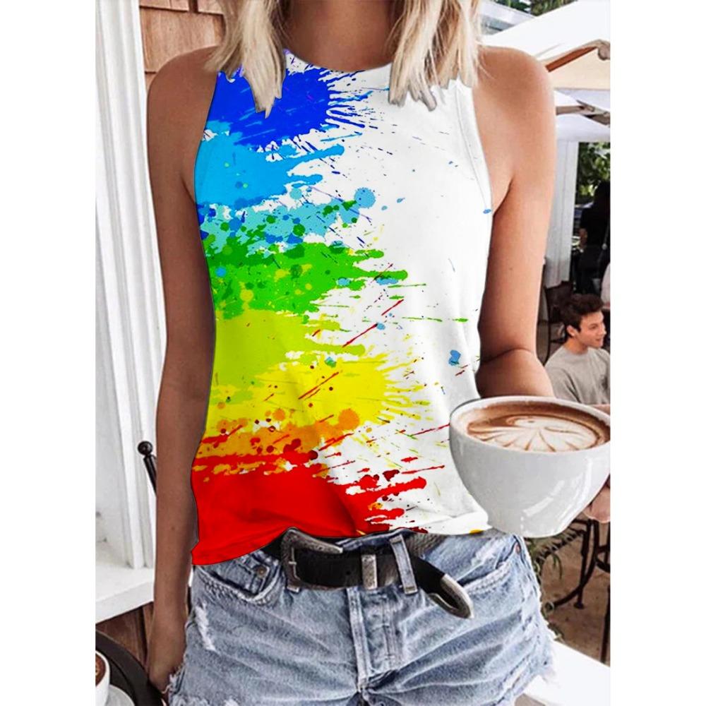 Fashionable geometric rainbow 3D printed vest