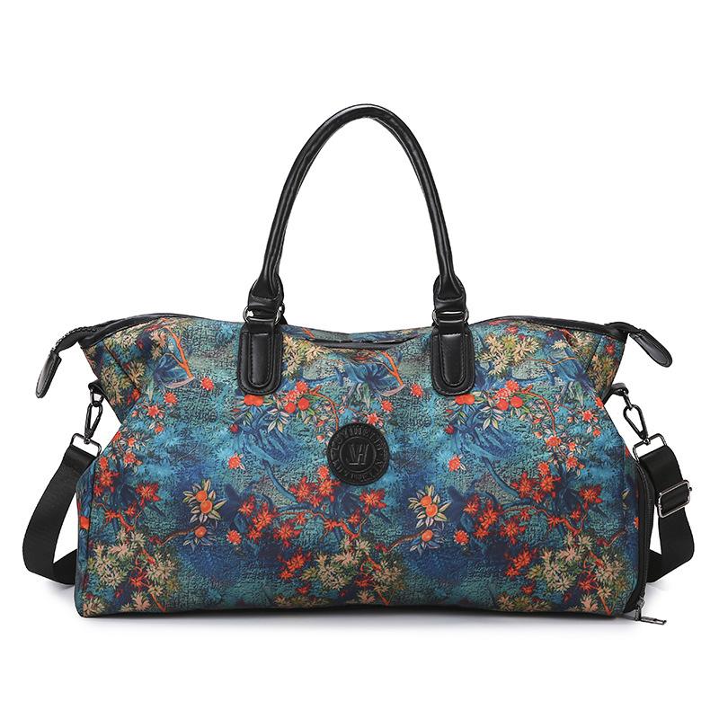 New Travel Bag Large Capacity High Sense High Value Old Flower Niche Fashion Shoulder Messenger Bag Yoga Maternity Bag