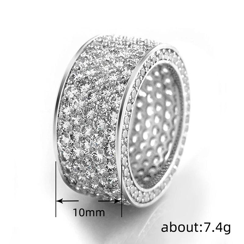 Copper Inlaid Zircon Ring, Men'S And Women'S Rings