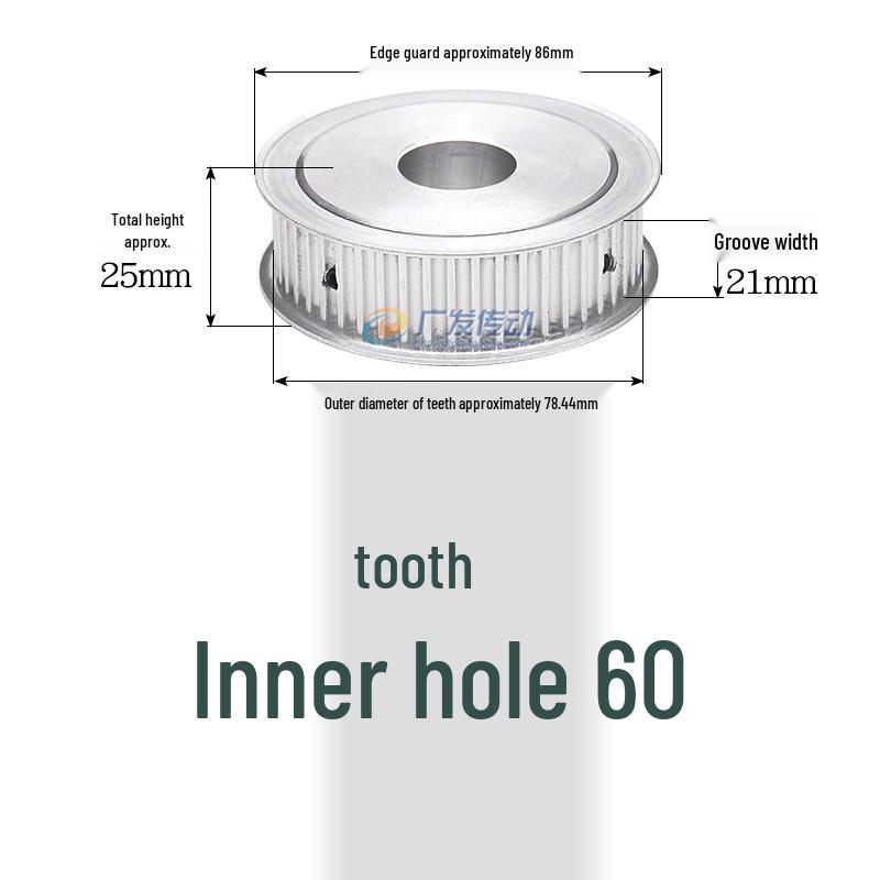 Dual-Sided Flat Timing Pulley: 5M50 Teeth, Width Options 11/16/21/27AF, Bore Size 8-30.