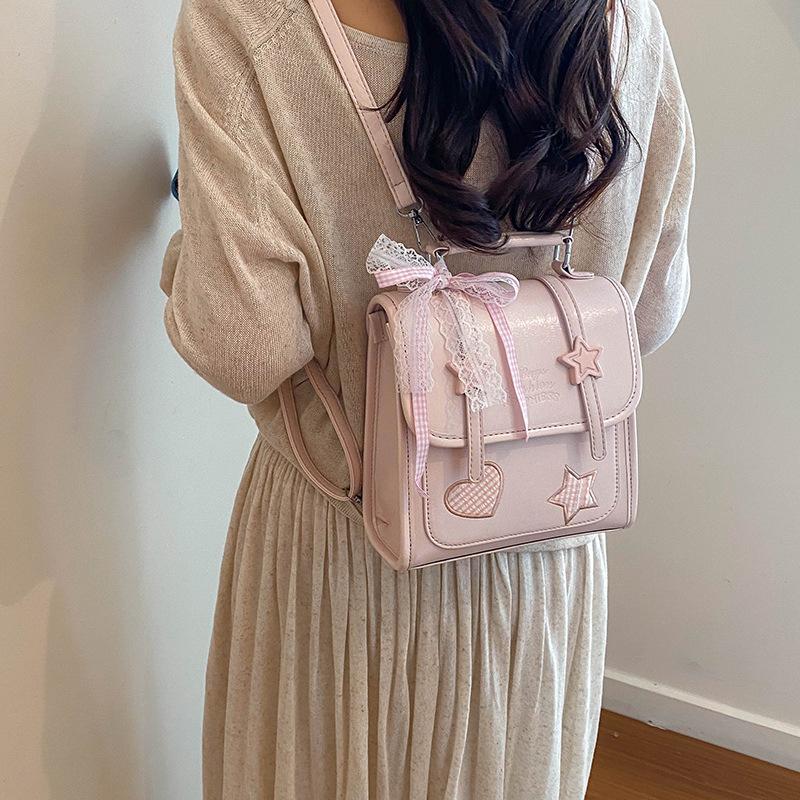 Schoolbag Small Fresh Backpack Women's 1011 New Foreign Style Versatile Texture Shoulder Bag Large Capacity Fashion Commuter Messenger Bag