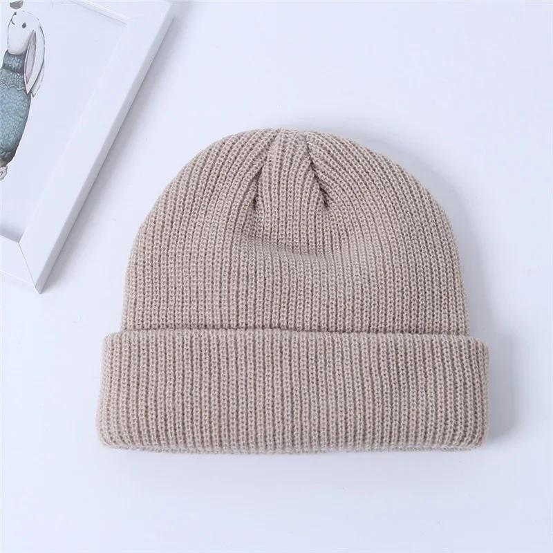 Autumn and Winter Fashion Adult Men Warm Casual Short Thread Hip Hop Hat Wool Knitted Skull Cap Elastic Hats Accessories Gifts
