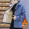 Men's Trendy Korean Jacket 2025: Autumn/Winter Velvet Thicken Handsome Cotton Outerwear
