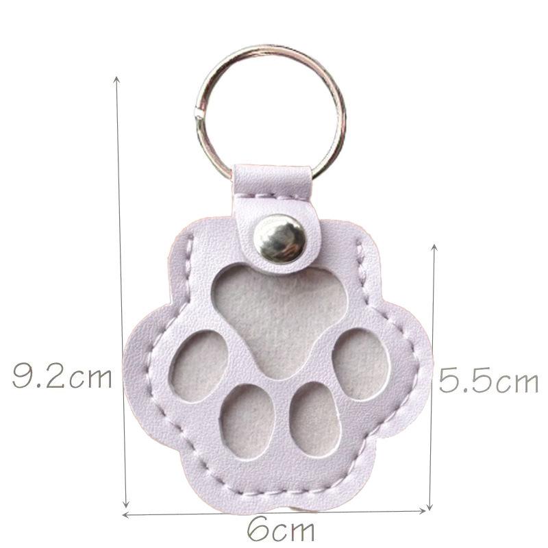Exquisite Leather Pet Fur Keychain: Cute Cat & Dog Hair Bag Charm Ornament