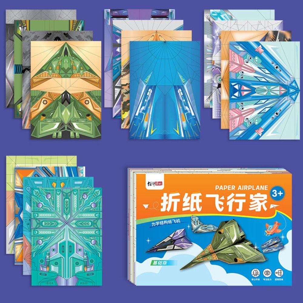 Art Learning Handmade Colored Paper Set Montessori Versatile Paper Aircraft Toy  Boys Baby Girls