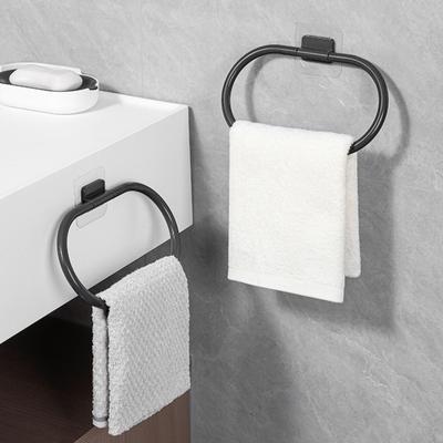 Bathroom Towel Ring Wall-mounted Adhesive Hand Towel Hanger Drill-Free Installation Towel Holder for Kitchen Bathroom Storage