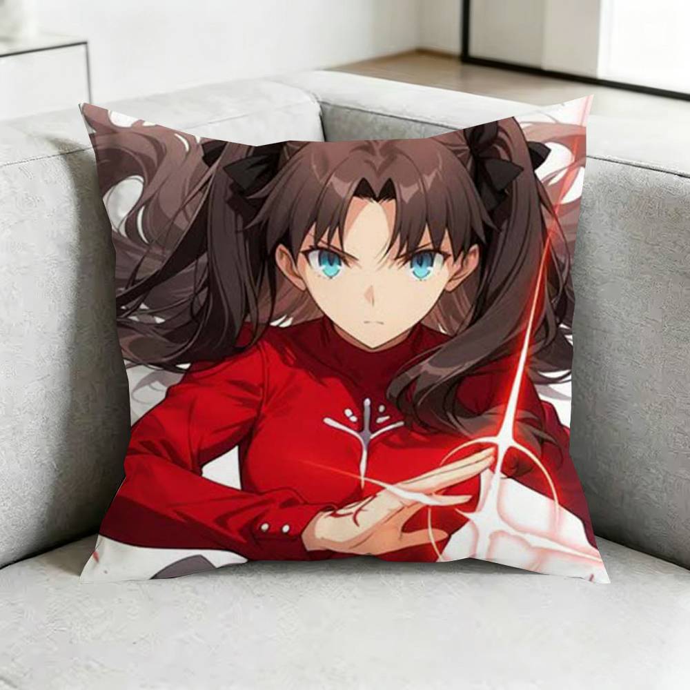 Fate stay night Rin Tohsaka Pillow Case Square DoubleSided Sofa Cushion Cover Bedroom Bedside Pillow Gift