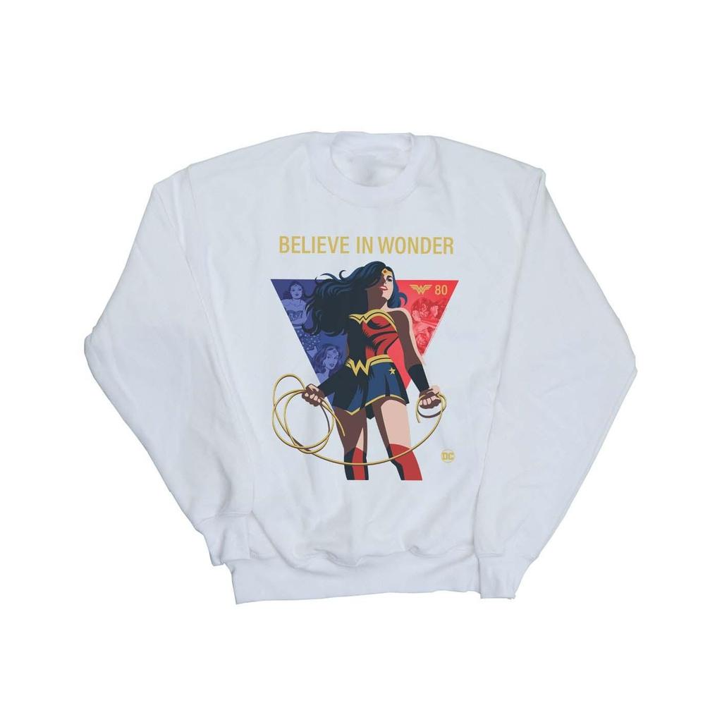 DC Comics Womens/Ladies Wonder Woman 80th Anniversary Believe In Wonder Pose Sweatshirt