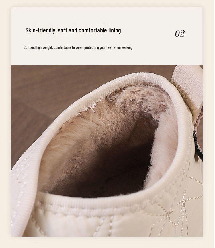 Women's Winter Cotton Ankle Boots, Non-Slip, Waterproof, Flat Bottom, Fashionable & Warm