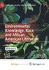 The Environmental Knowledge, Race, and African American Literature Book