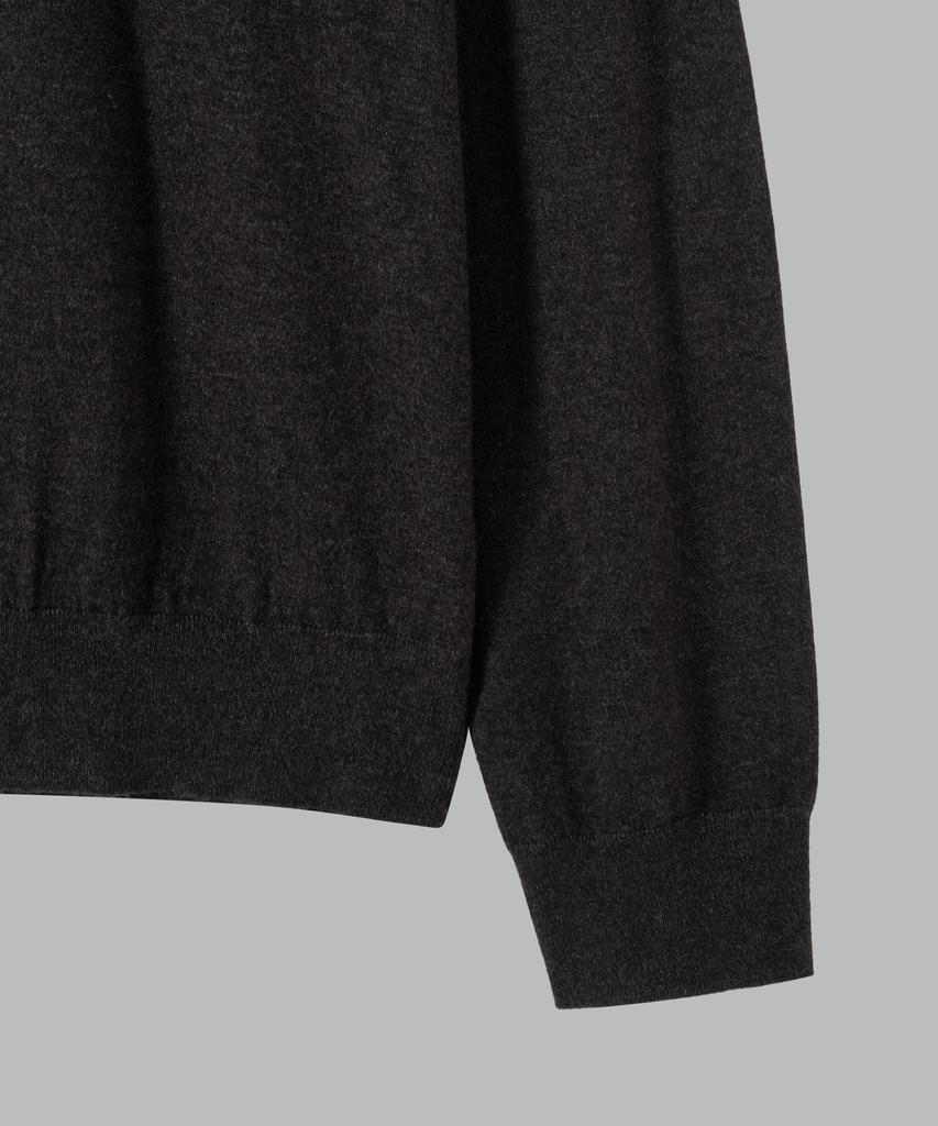 NONBLANK Washable Henley Neck Knit_Charcoal