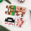 4PCS Foldable Christmas Treat Boxes Mini Cute Santa Cardboard Present Candy Cookie Boxes with Handles Holiday Party Favor