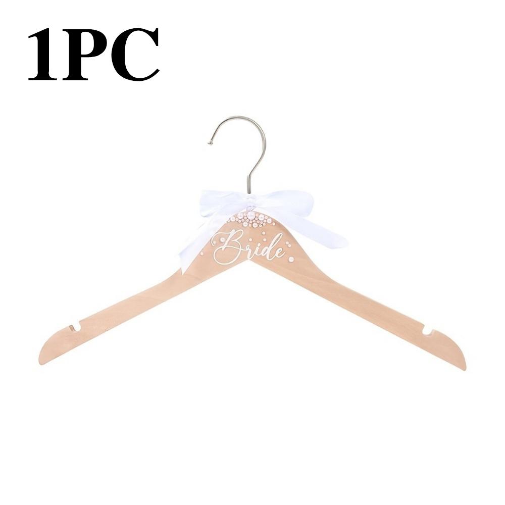 

Деревянная свадебная вешалка с жемчугом - идеально подходит для свадебных платьев с платьями подружек невесты, подарков на вечеринку, элегантных свадебных украшений.