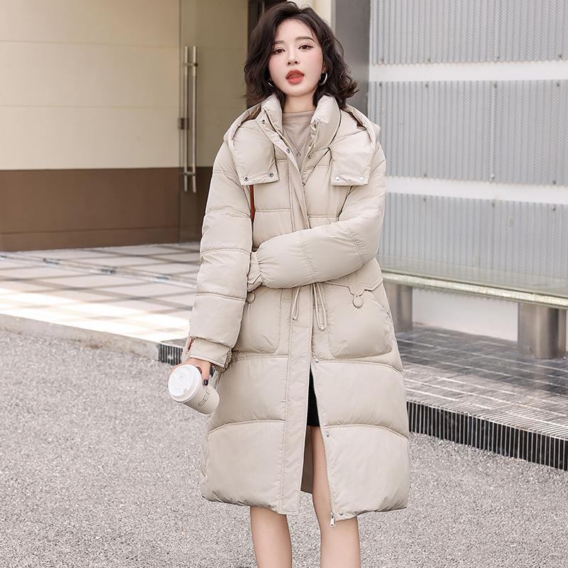 

талия хлопковая одежда показывает тонкий пуховик хлопковая одежда для женщин выше колена, зимняя мода утолщенная теплая хлопковая куртка 3XL