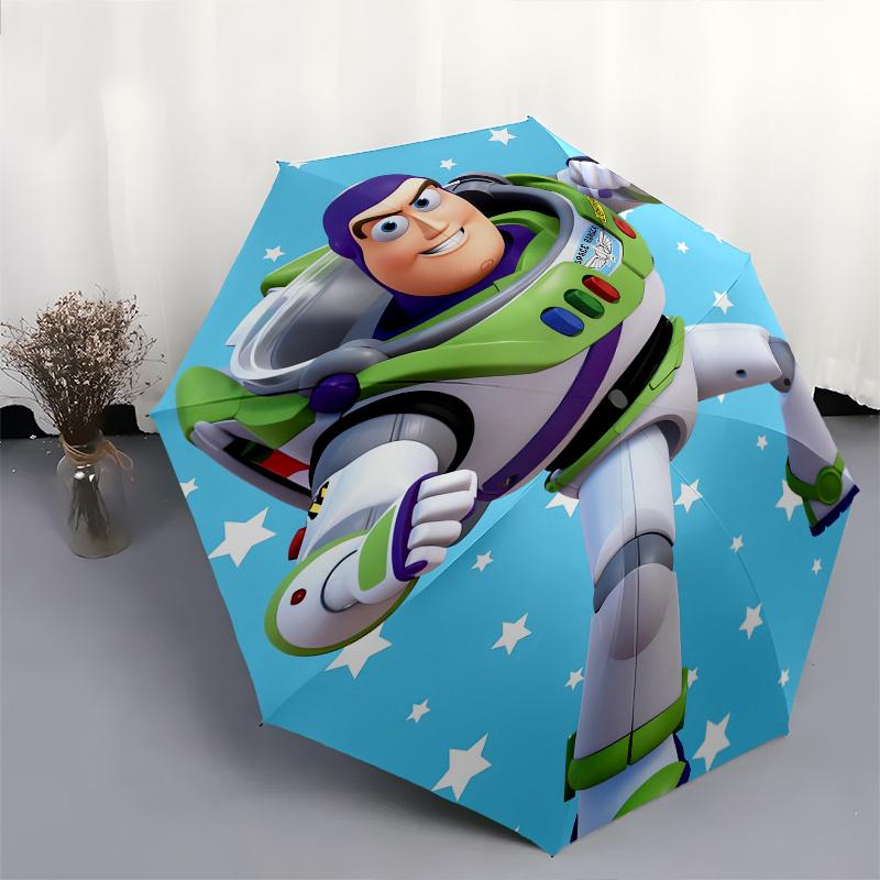 Buzz Lightyear,Space Ranger Automatic Opening and Closing Umbrella - 8-rib Folding Design, Lightweight and Portable, Suitable for Daily Busi