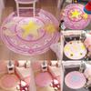 Bedroom Decor Pink Magic Star Array Carpet Living Room Balcony Non-slip Floormats Cartoon Circular Bedside Area Carpets Rugs