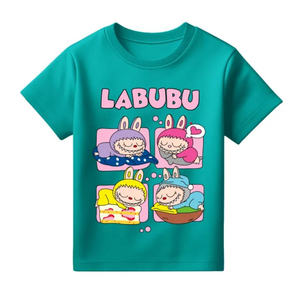 Summer Popular Children's T-shirt Clothing Labubu Printed Girls Round Neck Short Sleeved Casual Variety of Colors To Choose From