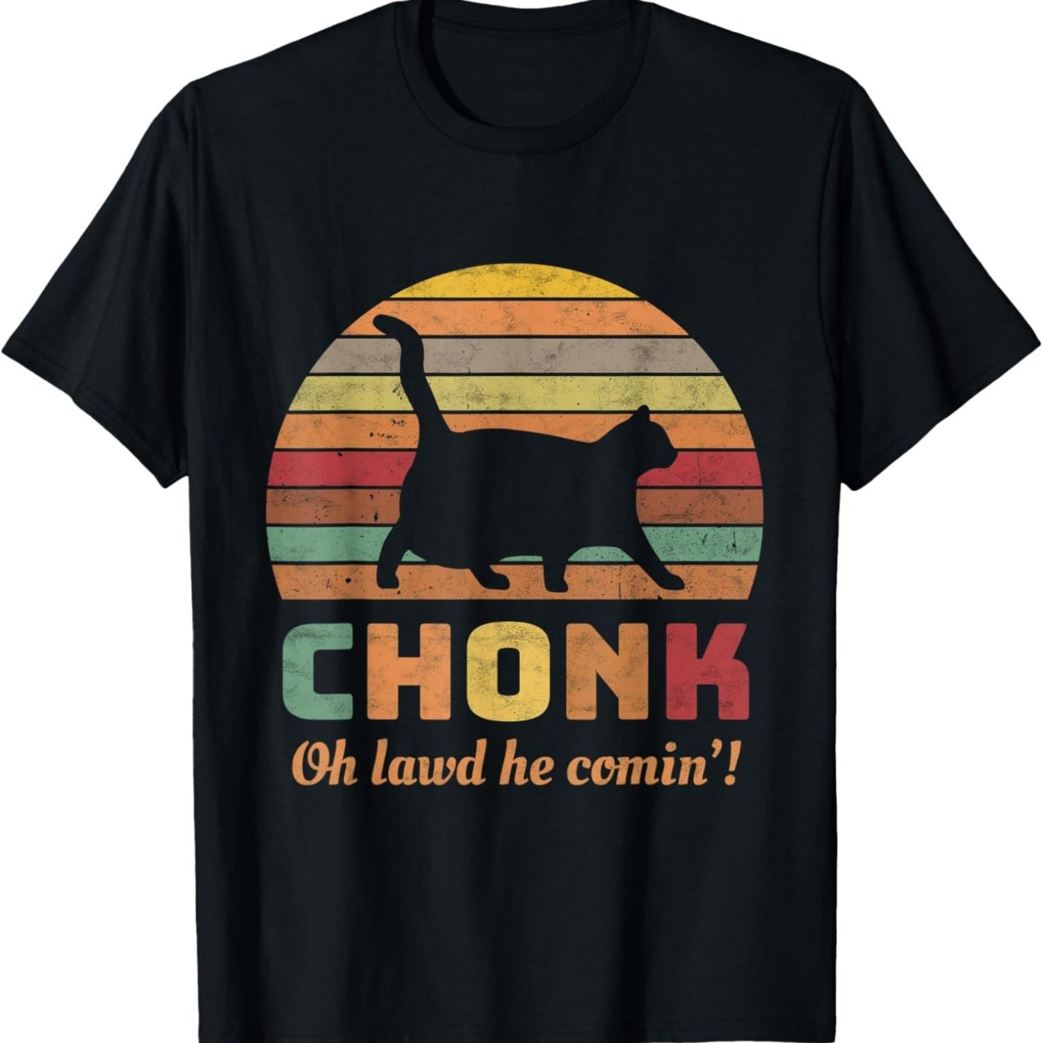 Funny Chonk Scale Cat Meme Memes T-Shirt for Men Women S чёрный