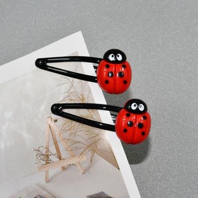 Yousheng 4Pcs Girl Hair Clips Ladybug Design Non-Slip Snap Hair Barrettes Kids Hair Pins Girls Red Hair Accessories