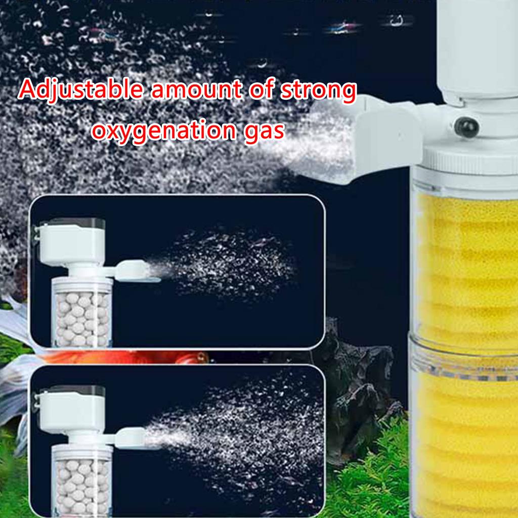 Aquarium Filter with Water Purification Fishtank Pump Biochemical Filter Low Noise Internal Filter for Oxygen Increase