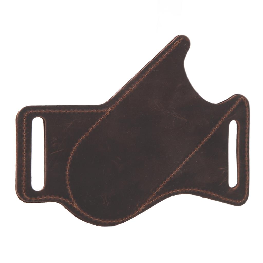 Slire for foldekniv for menn Kuskinn EDC-kniv Belteverktøyholderpose for lighter Bilnøkkel Brun